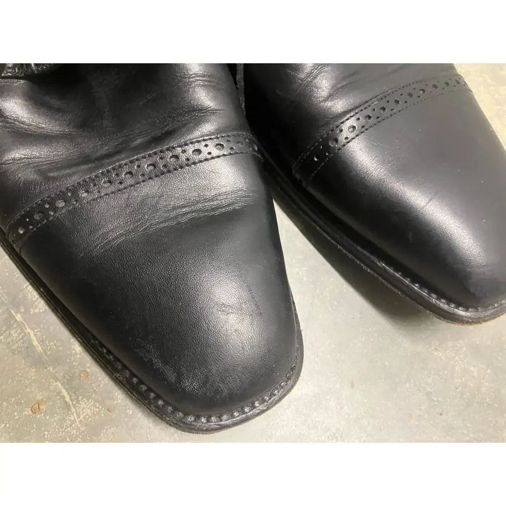 Johnston & Murphy Black 10M, Made in Italy, Oxfords, Dress Shoes,‎ Mens, Cap Toe